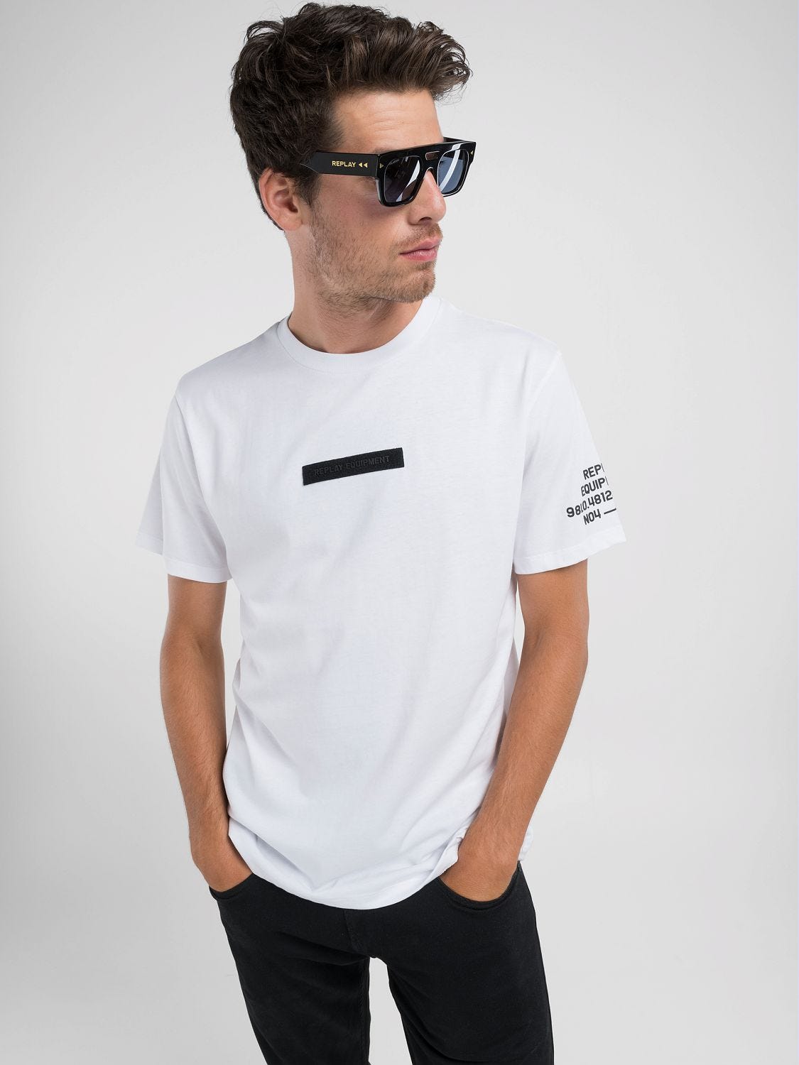 JERSEY T SHIRT MIT SCHRIFTZUG