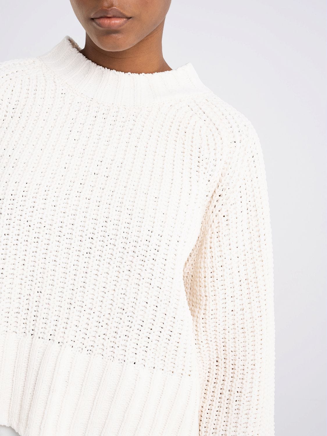 Cropped chenille sweater