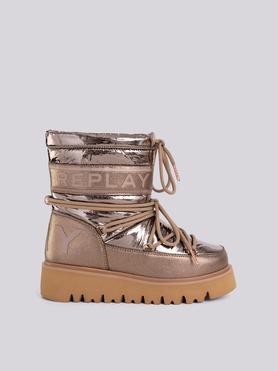 Lace up shiny boots hot sale