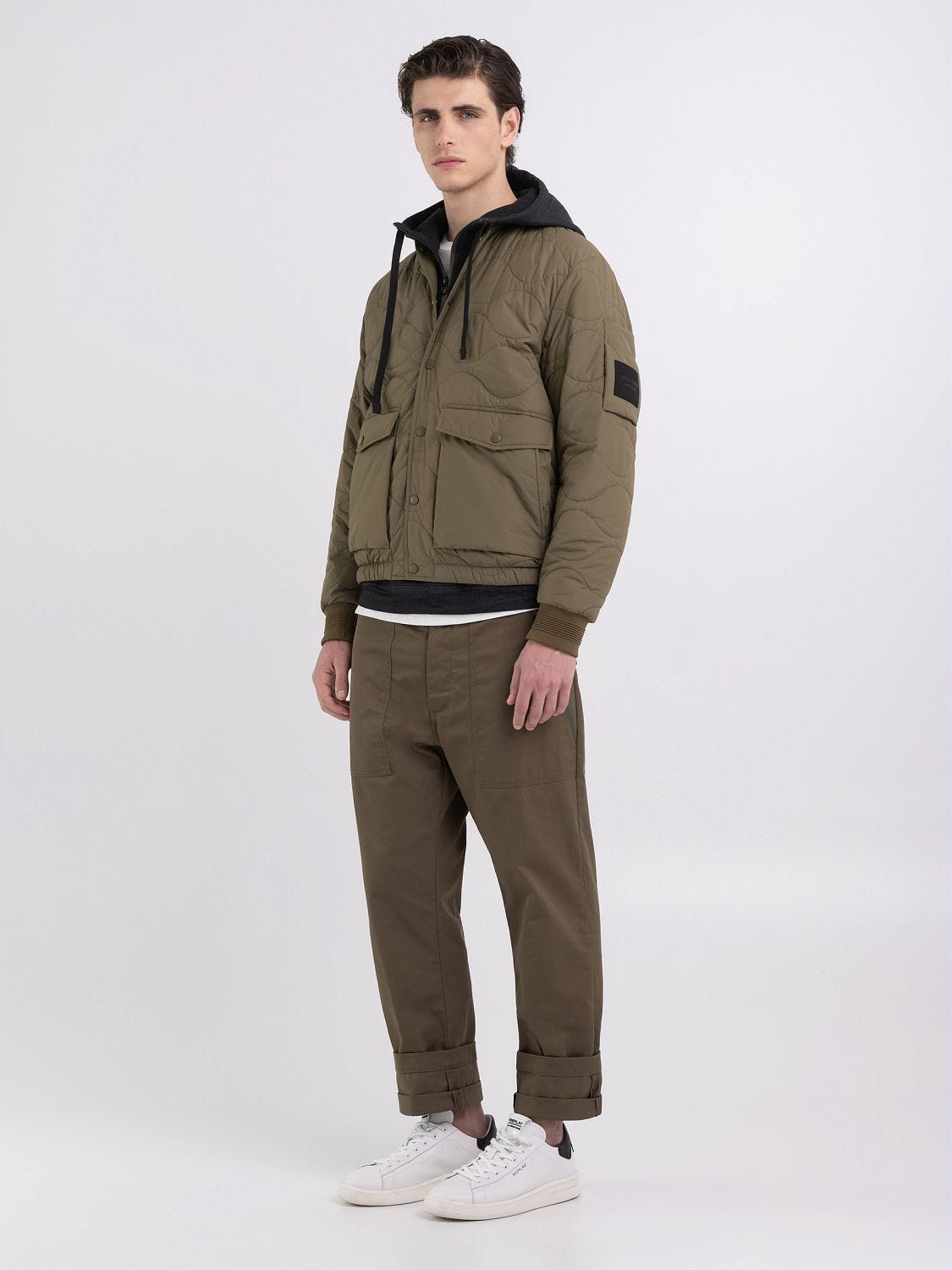 Replay Sartoriale quilted bomber jacket in nylon