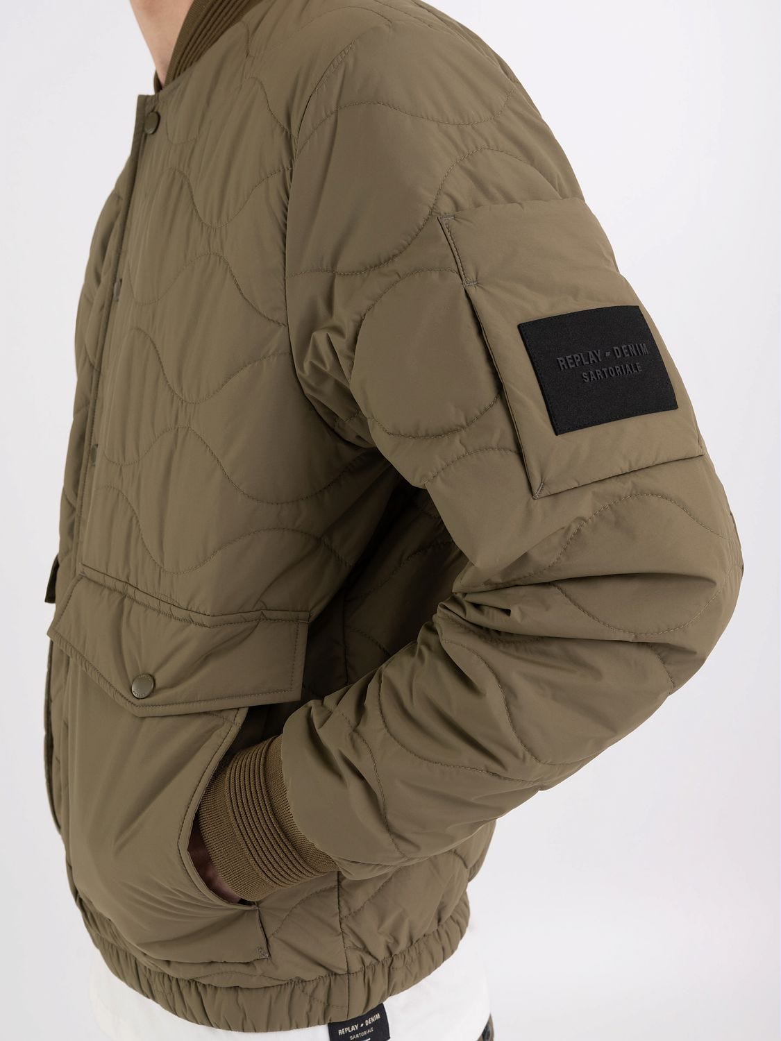 Replay Sartoriale quilted bomber jacket in nylon
