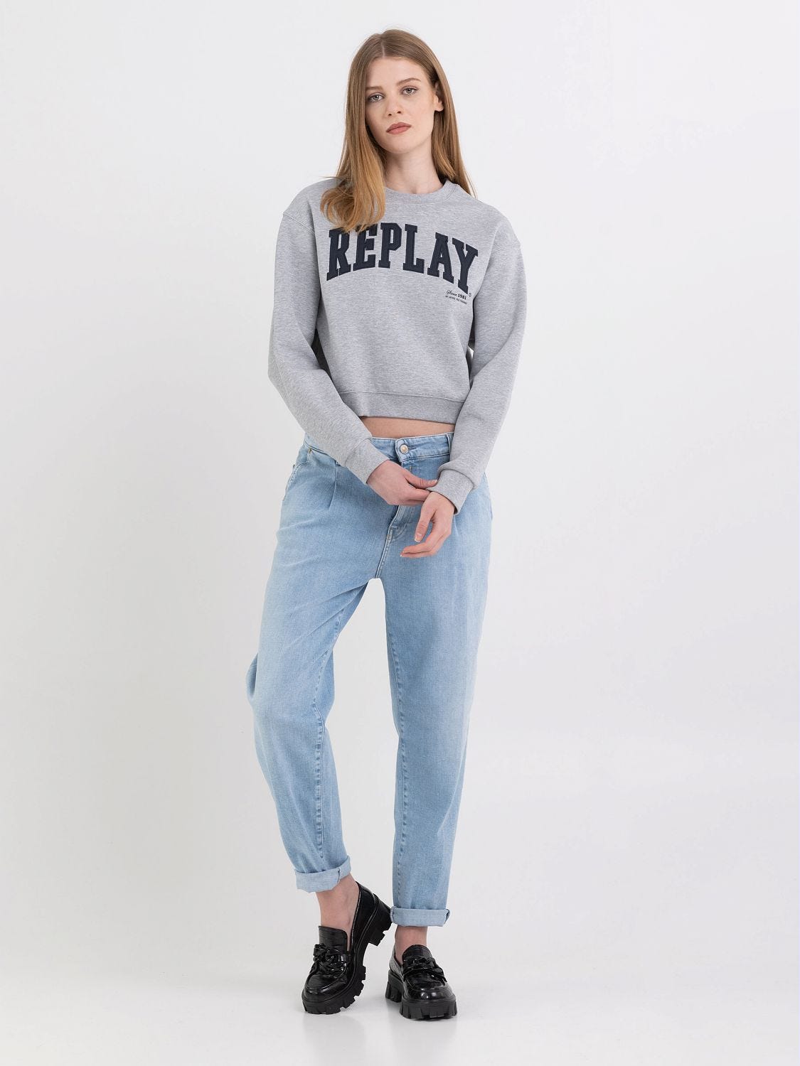 Replay blue jeans sweatshirt hot sale