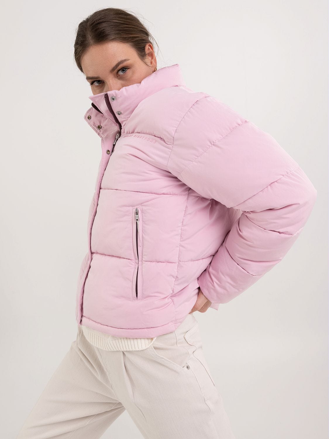 Boxy fit quilted short jacket