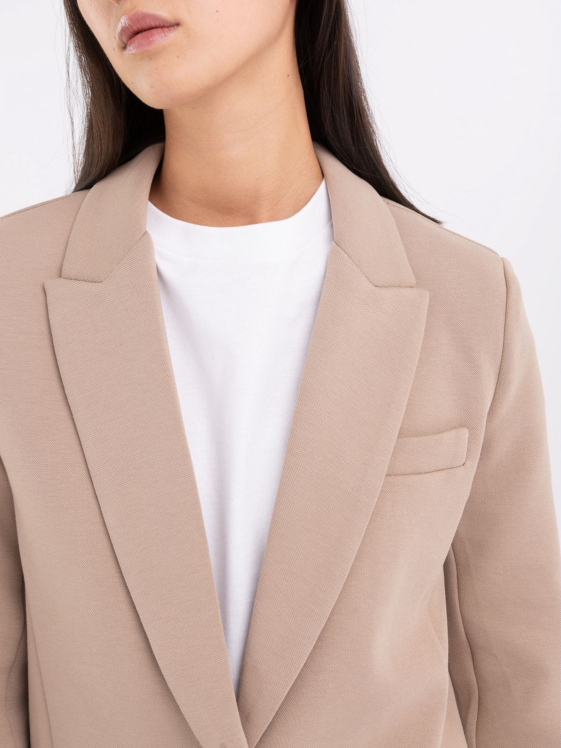 Essential single breasted blazer in piqu fleece