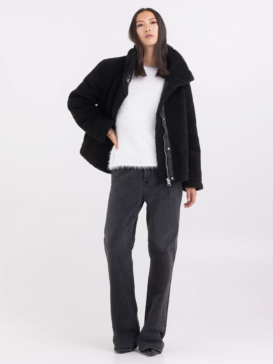 Blouson clearance court moutonné