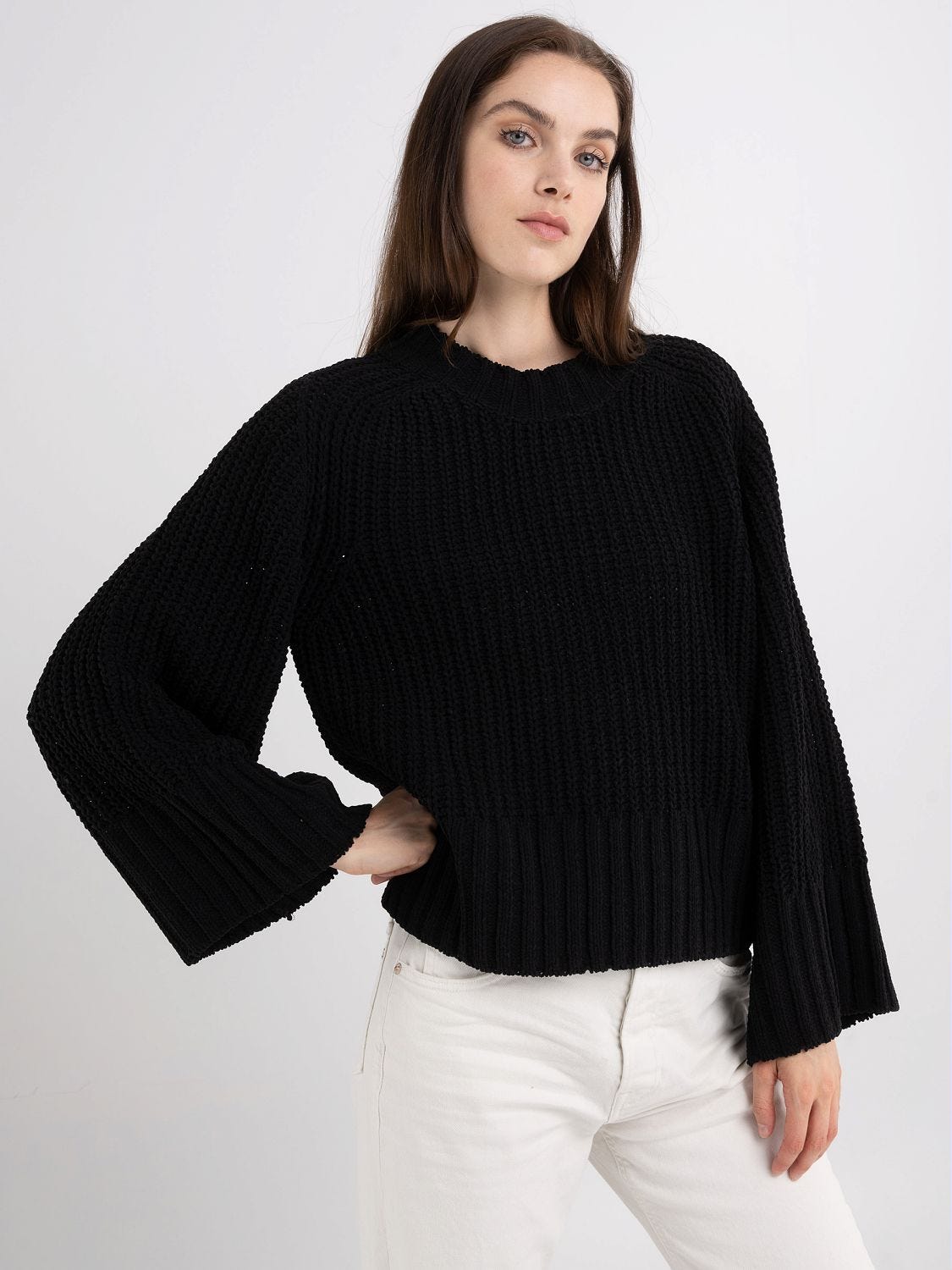 Cropped chenille best sale sweater