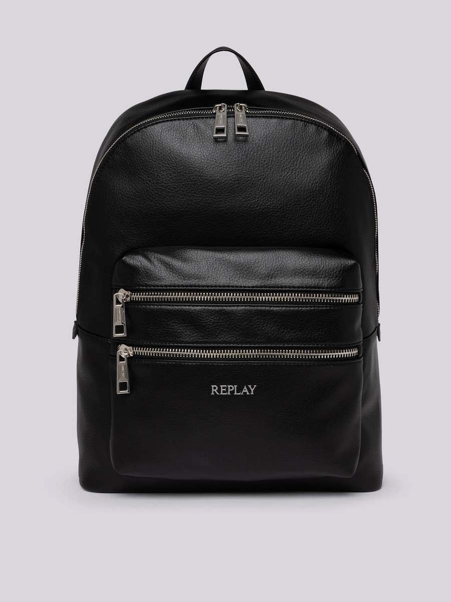 REPLAY Backpack with hammered effect FM3673.000.A0132F BLACK 1