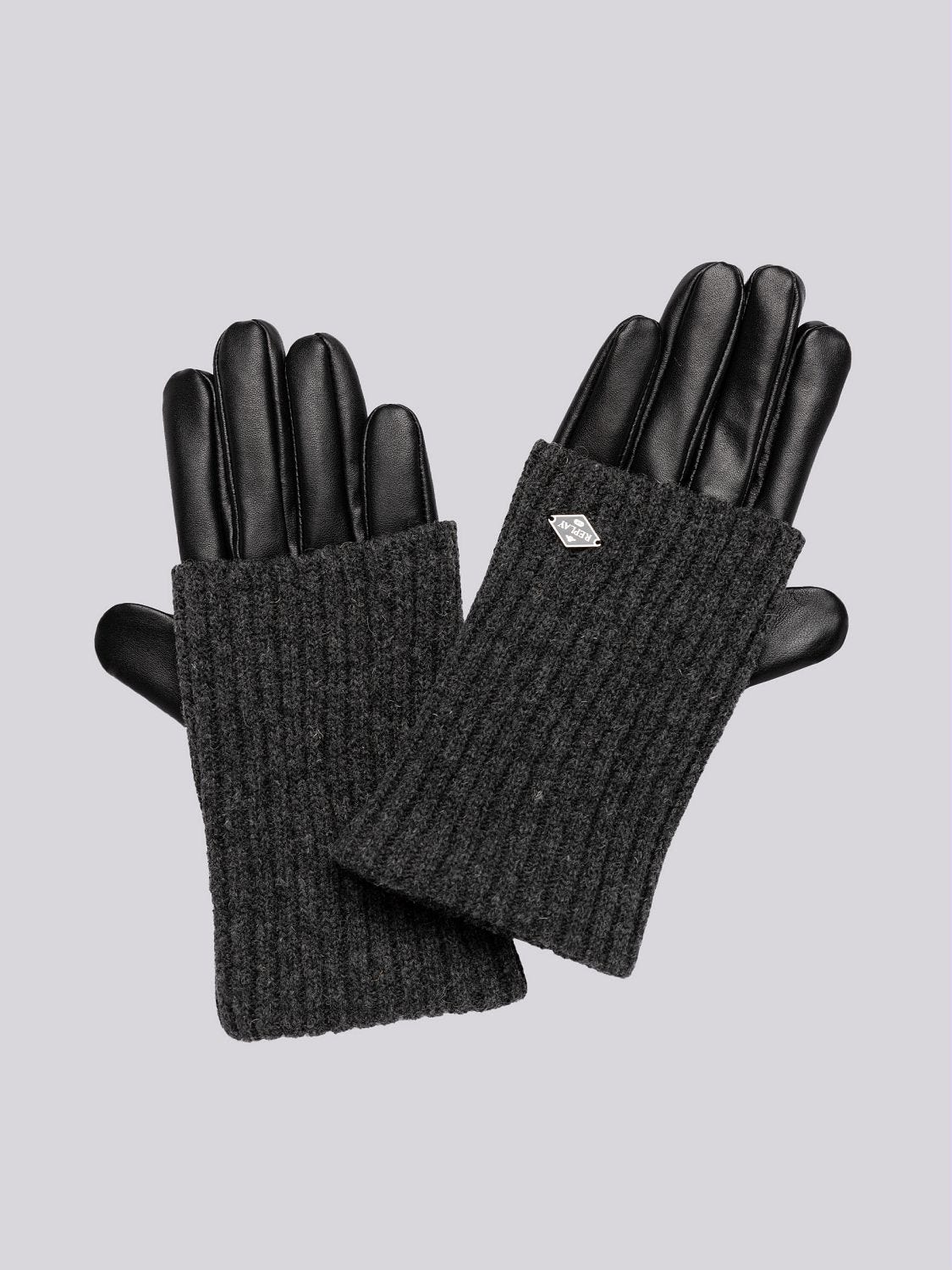 LEATHER AND WOOL BLEND GLOVES
