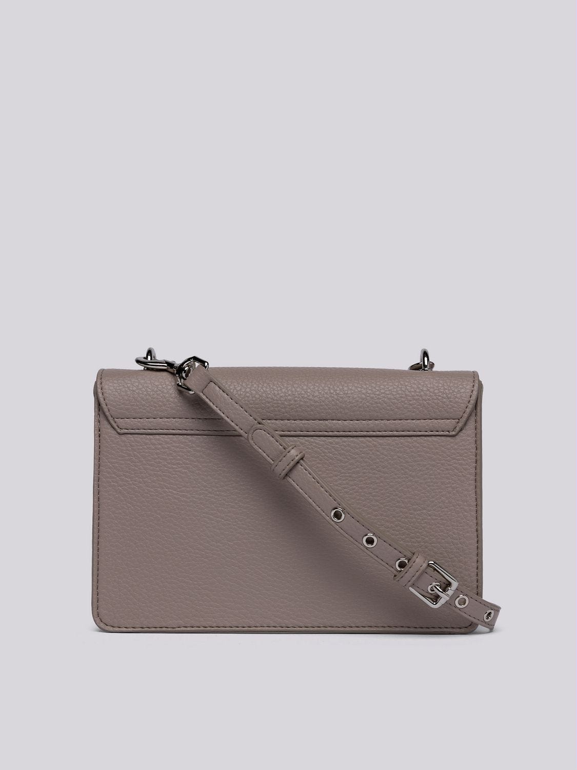 Suede Crossbody Bag with Logo