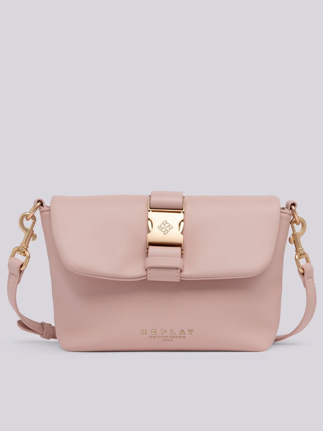 Crossbody bag with snap buckle