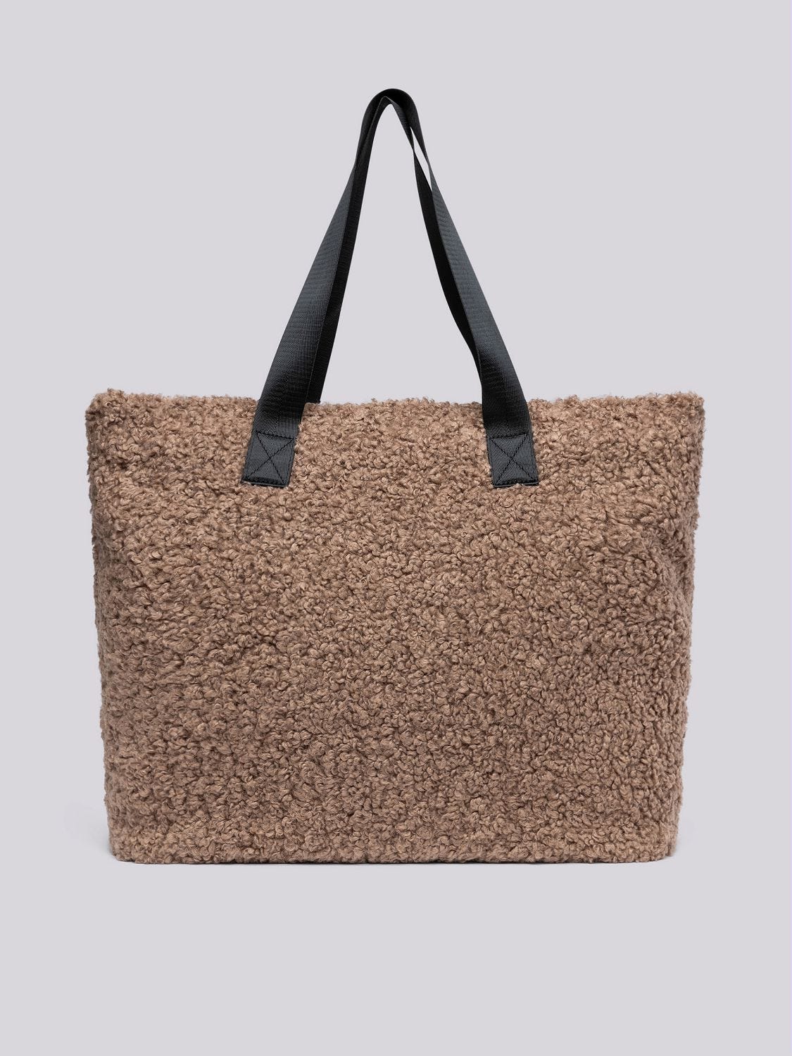 CURLY FAUX FUR TOTE BAG