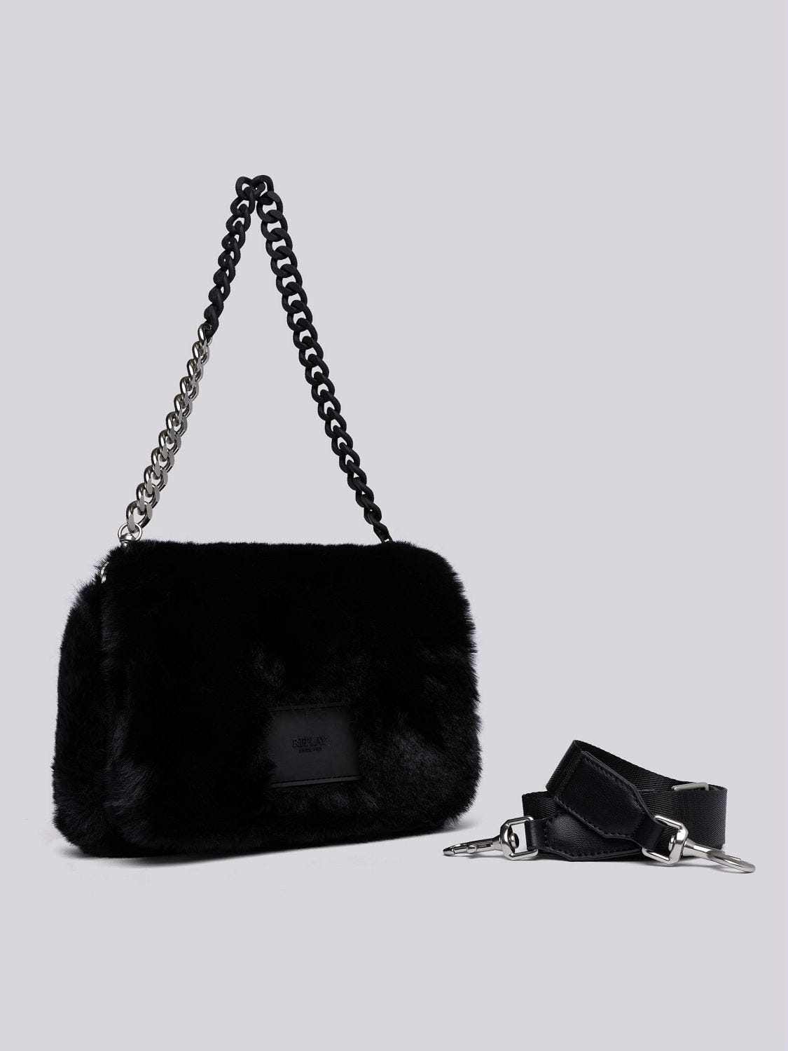 Black fluffy bag shop