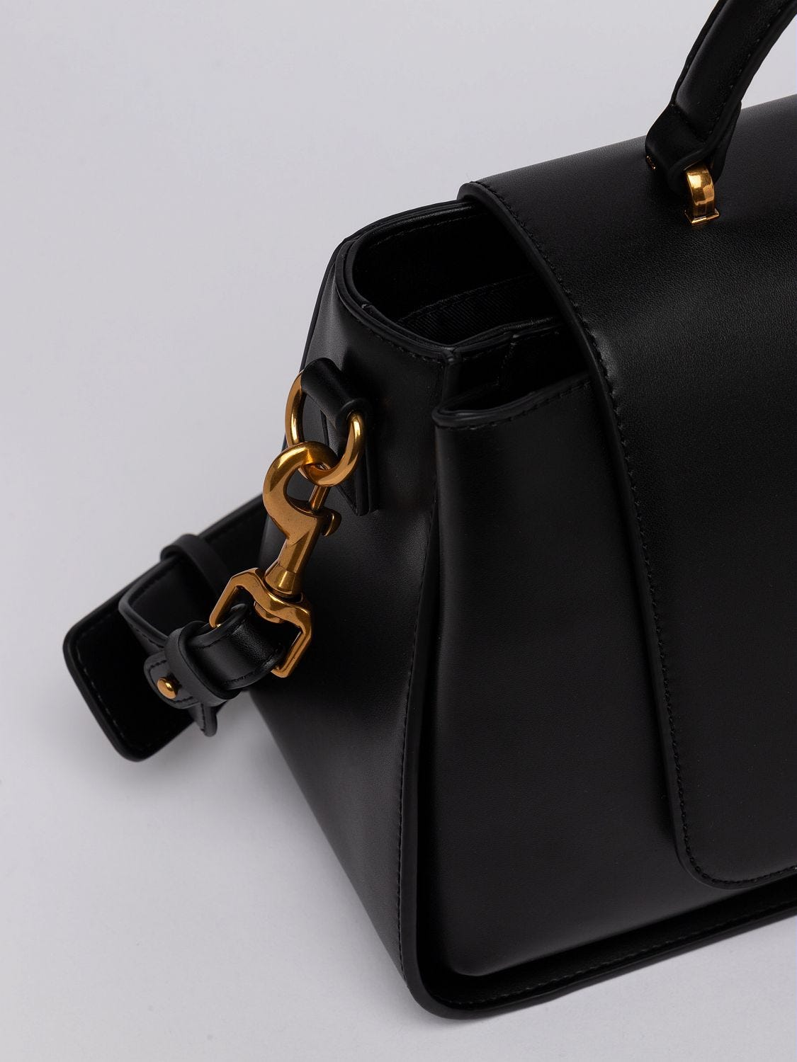 Black structured crossbody bag online