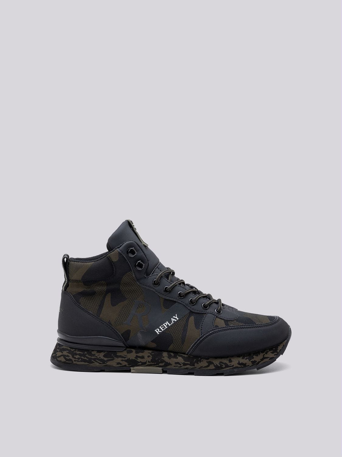 Black mid top shoes top