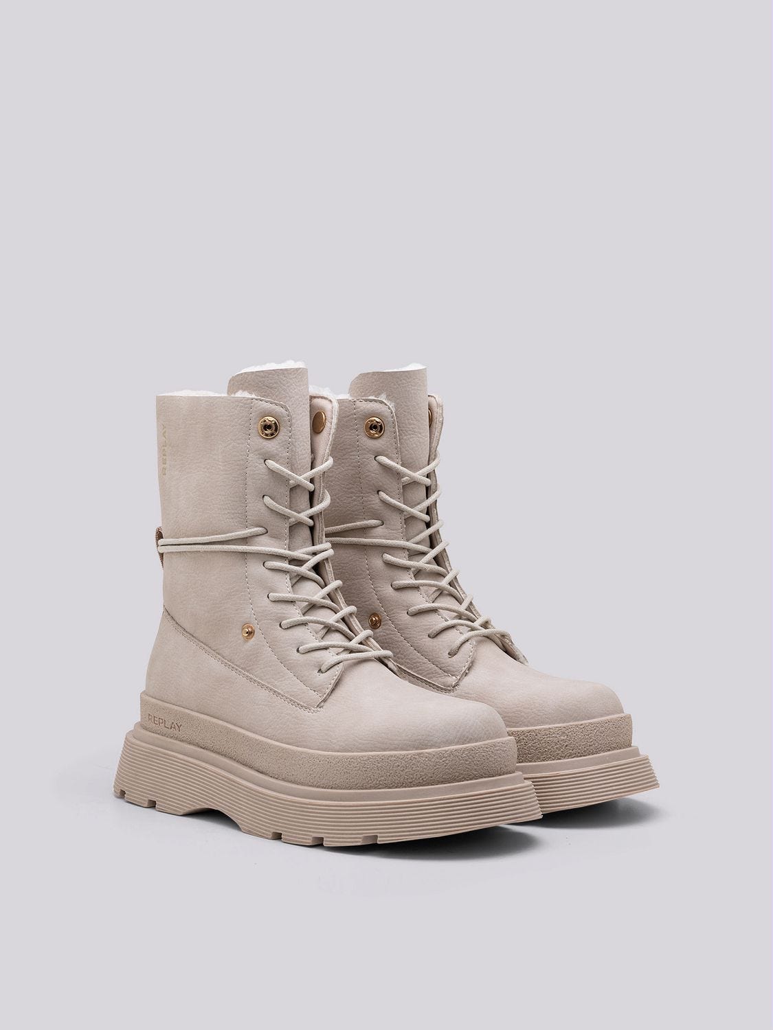 Artic Mount Combat Boots with Faux Fur