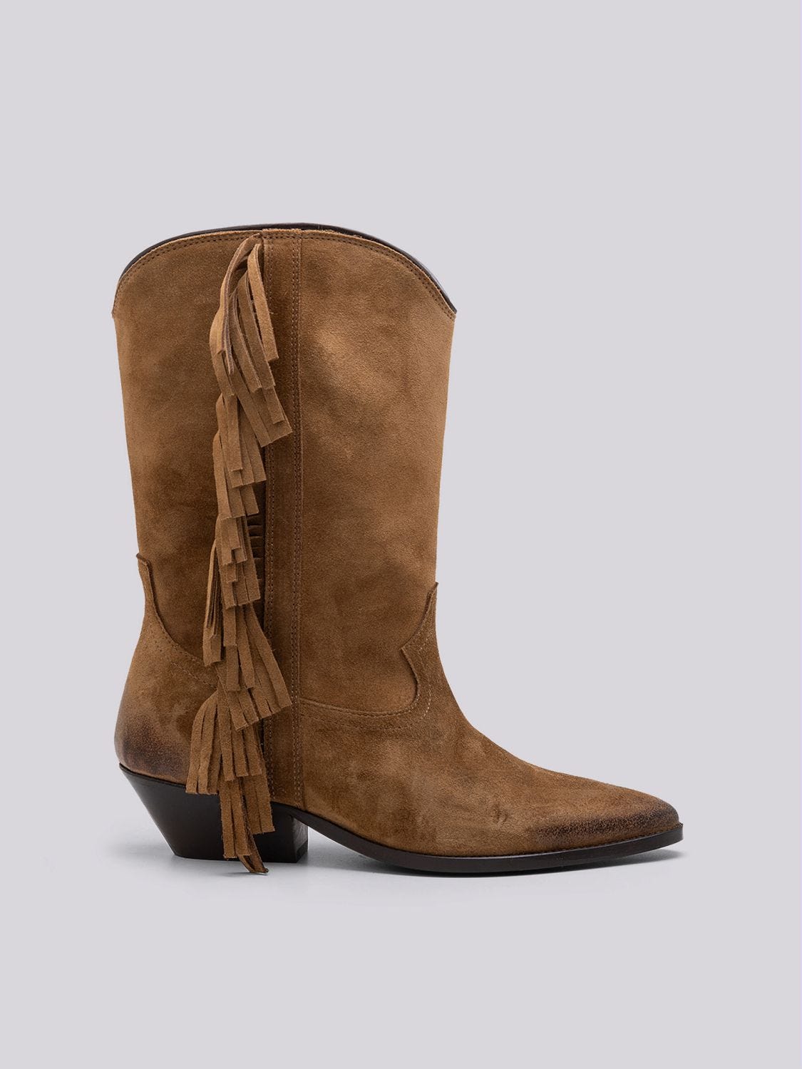 Nymes Ankle Fringed Suede Texan Boots