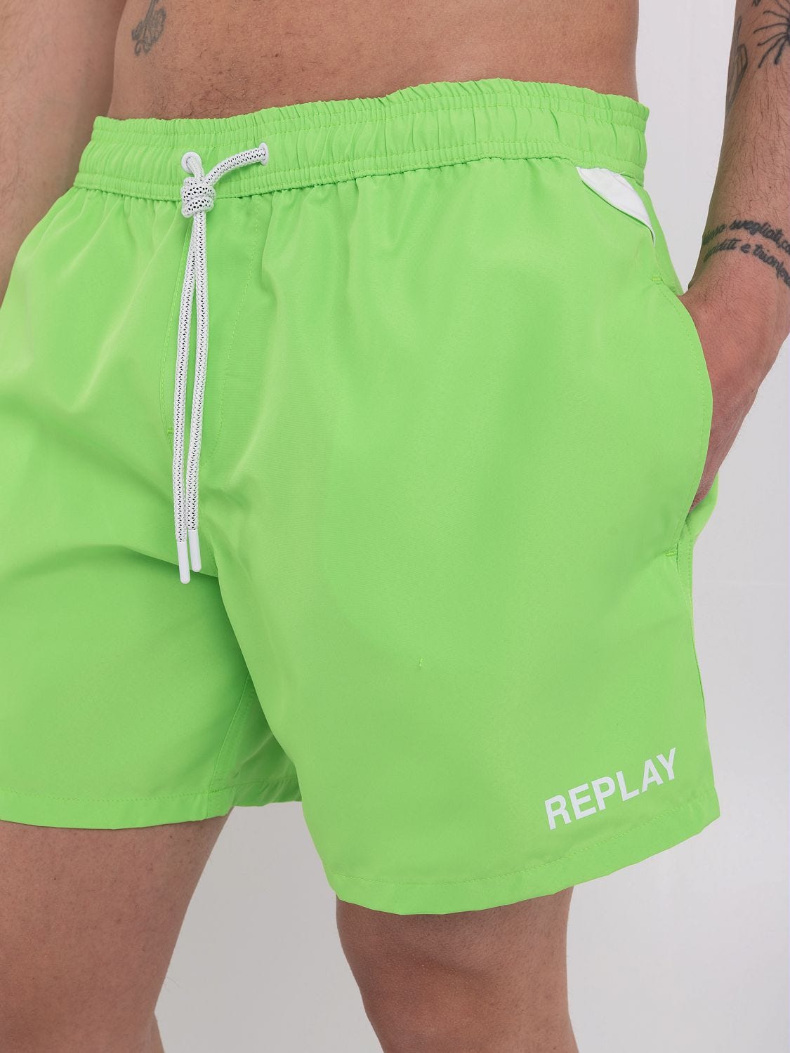 Neon green mens new arrivals swim trunks