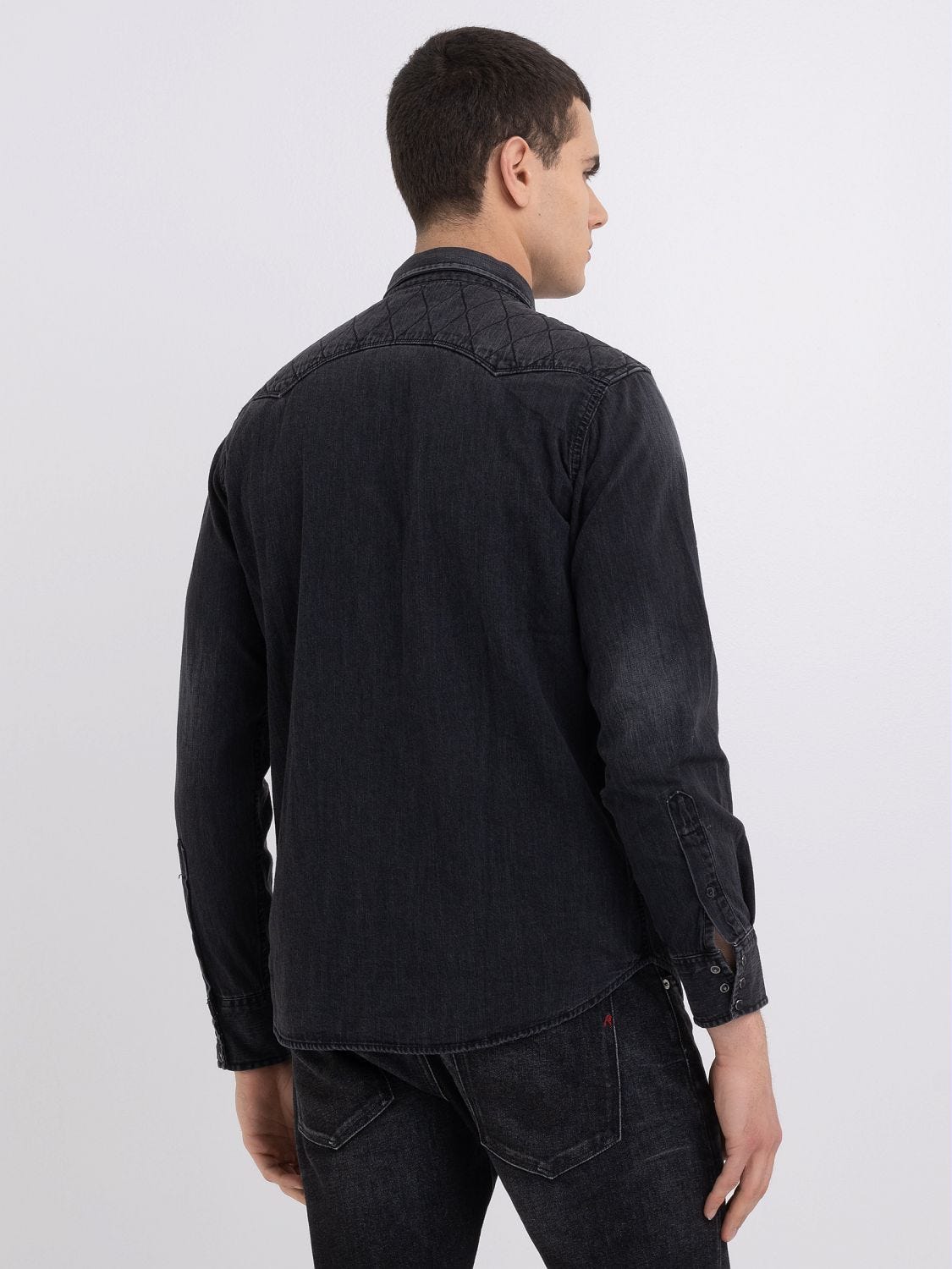 Replay denim shirt mens clearance