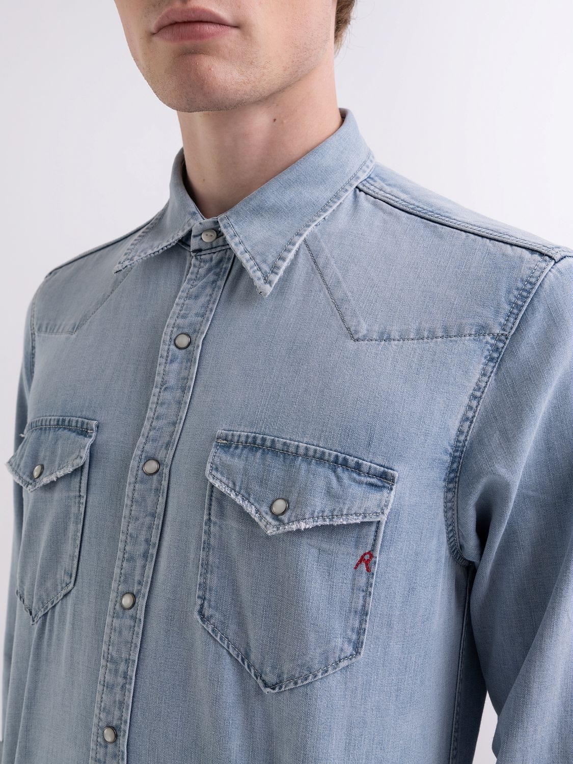 Replay grey denim shirt hotsell