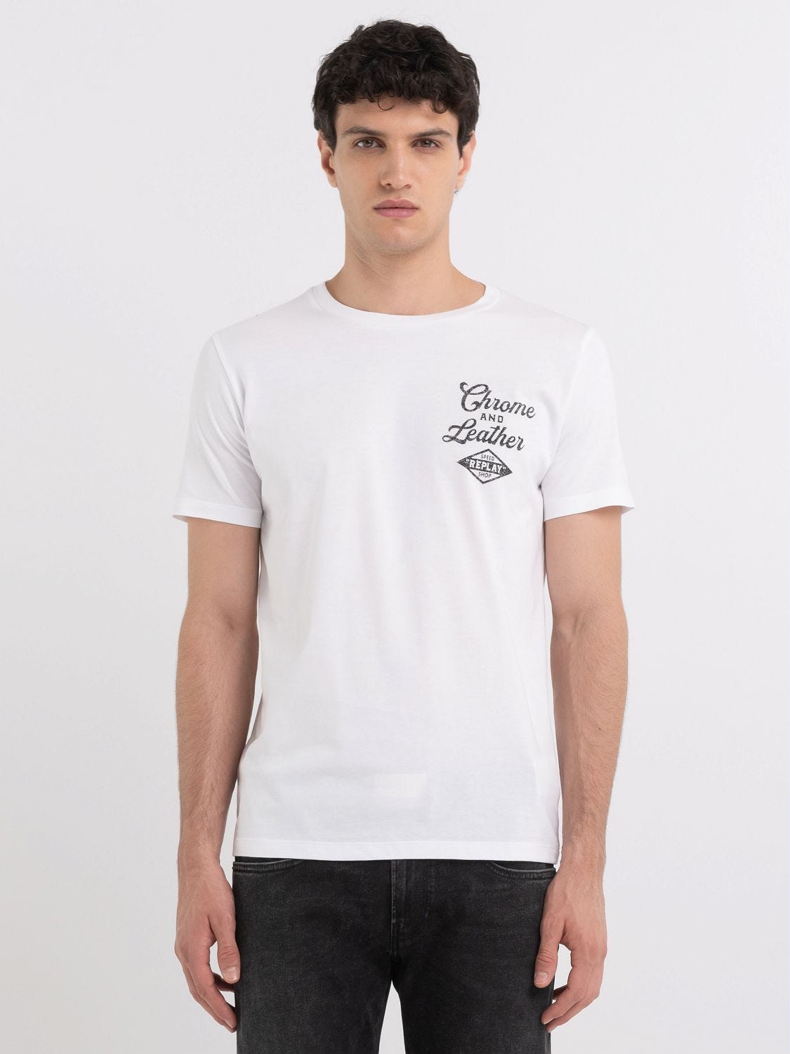 Jersey t shirt with motorcycle print