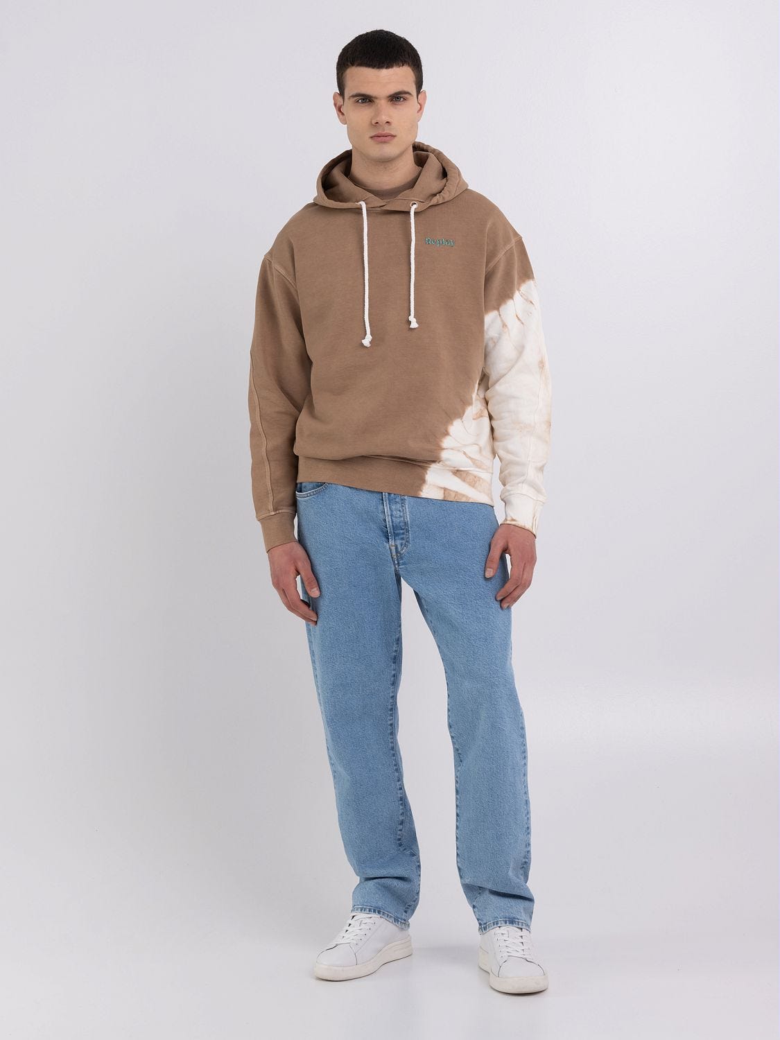 Hooded drop shoulder 2025 drawstring dip hem sweater