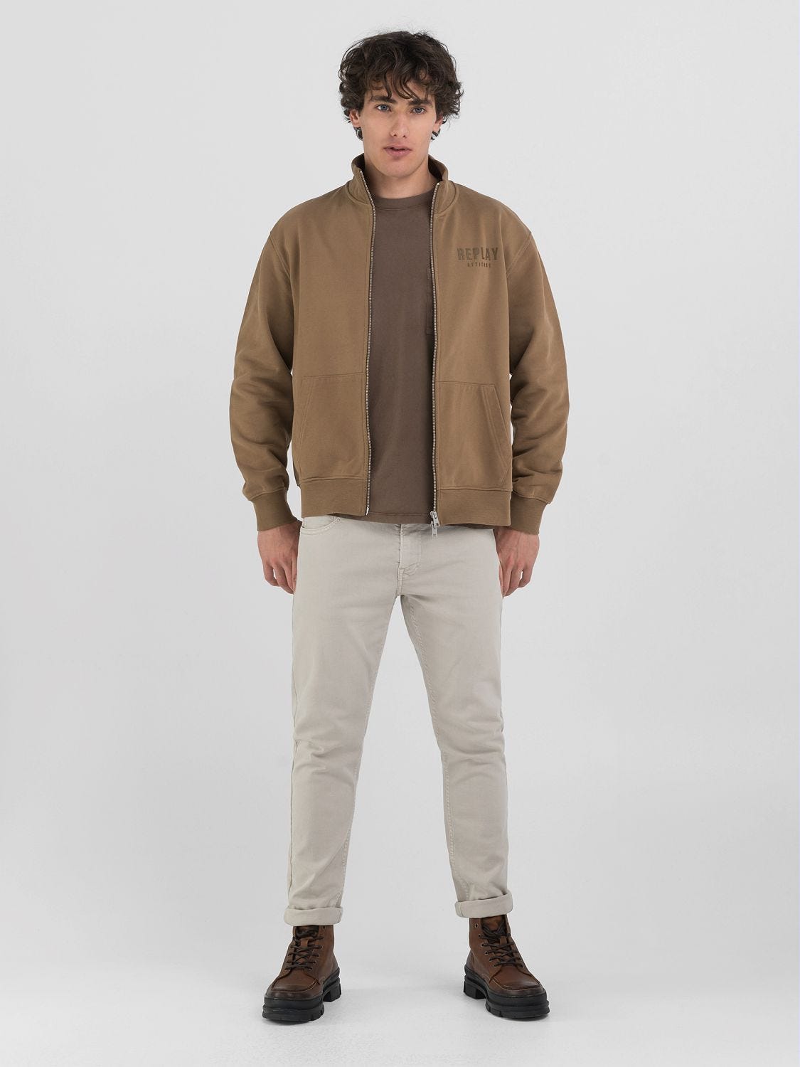 High neck zip sweatshirt shop