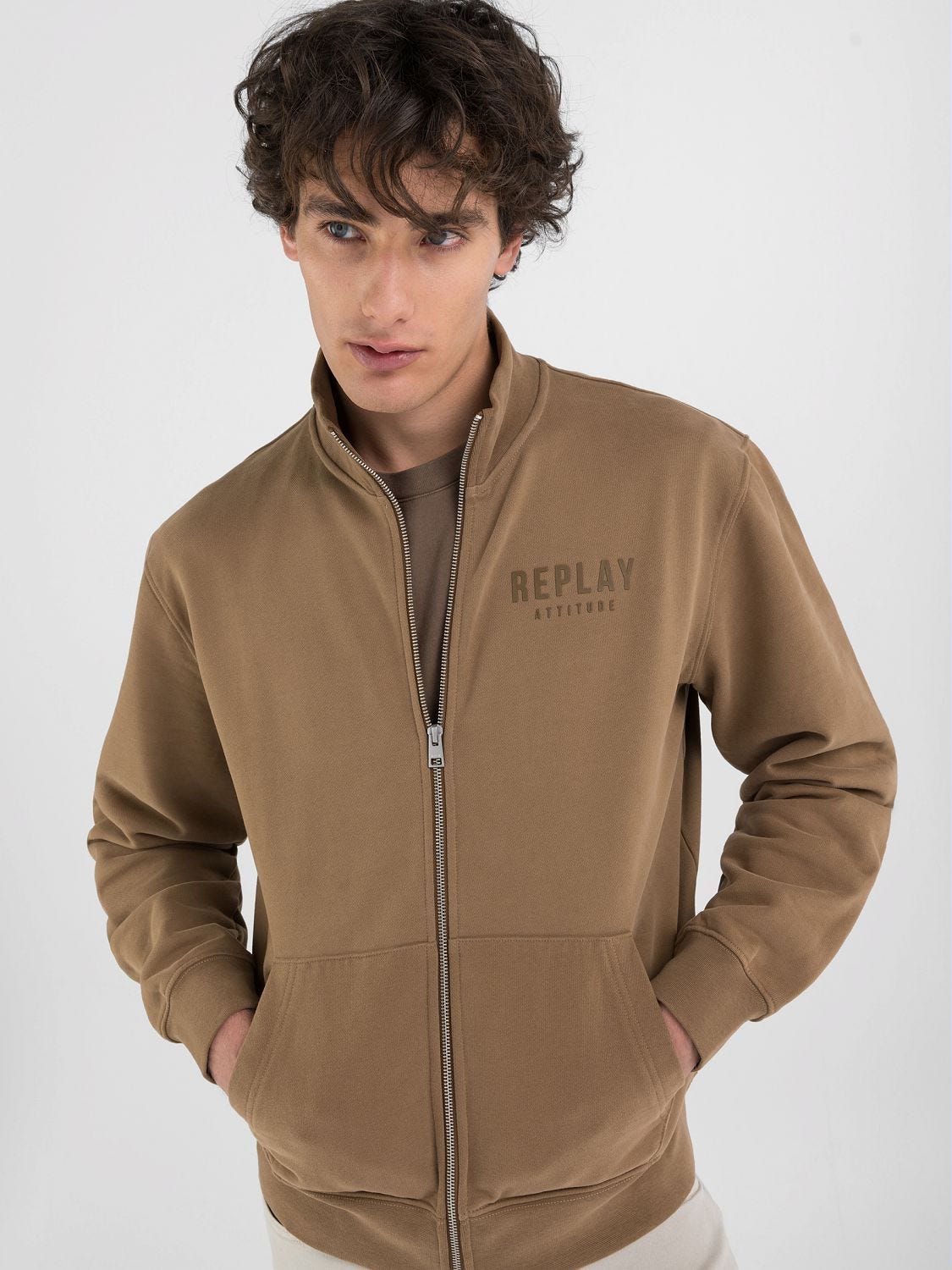 High Neck Full Zip Sweatshirt
