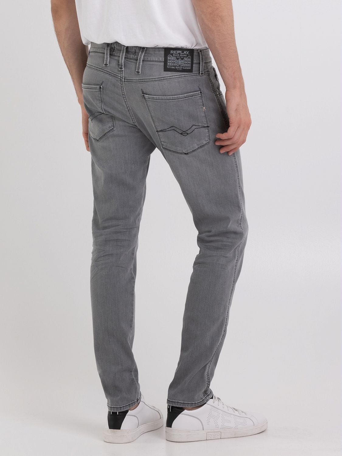 Mens grey replay jeans deals