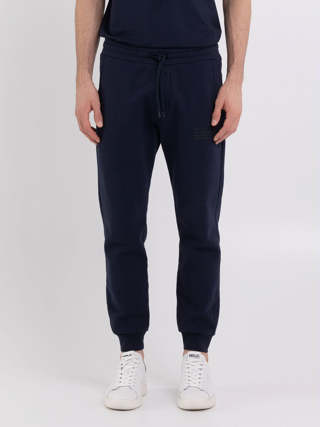 Fleece jogger trousers with micro print