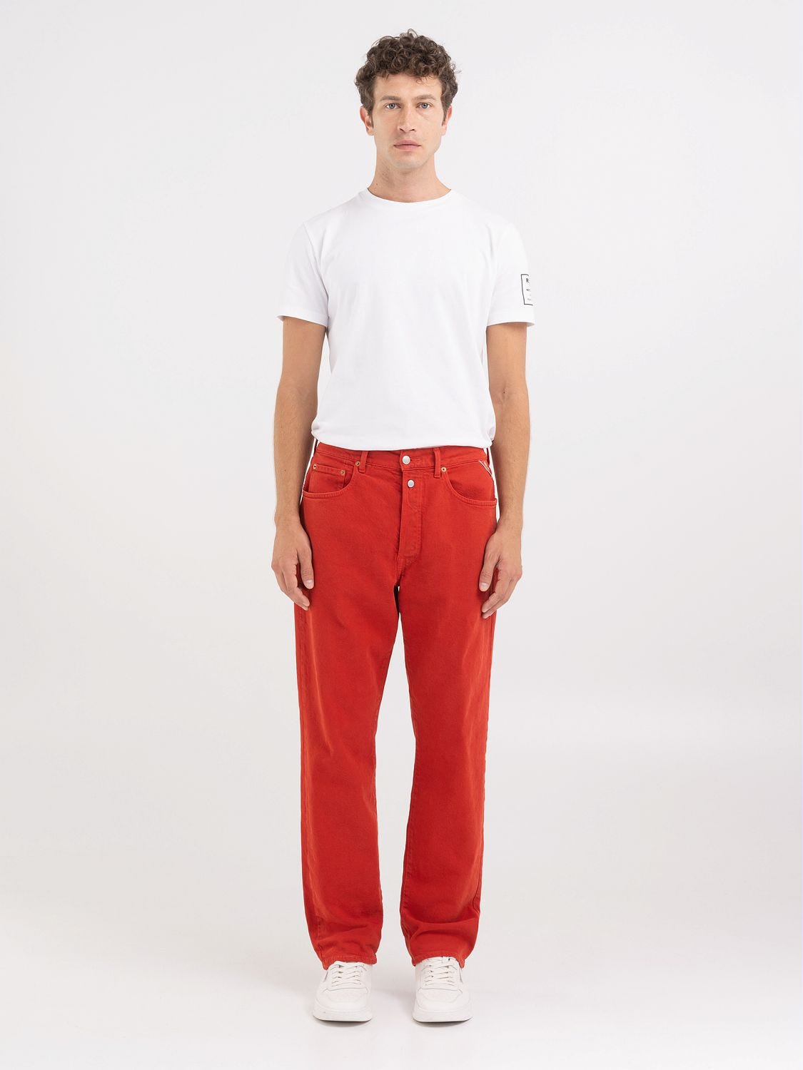 Red 2025 straight jeans