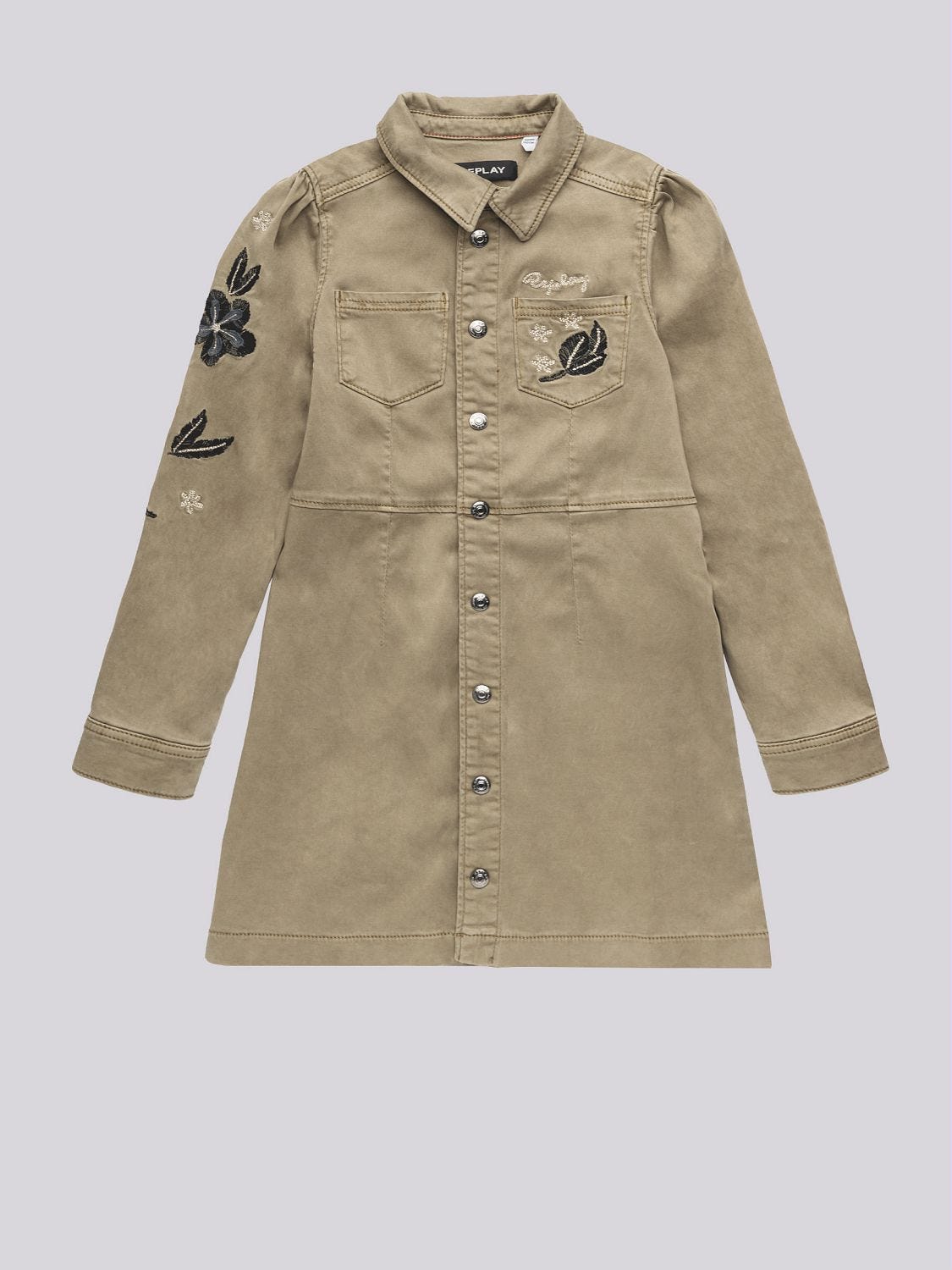 Khaki denim deals shirt dress