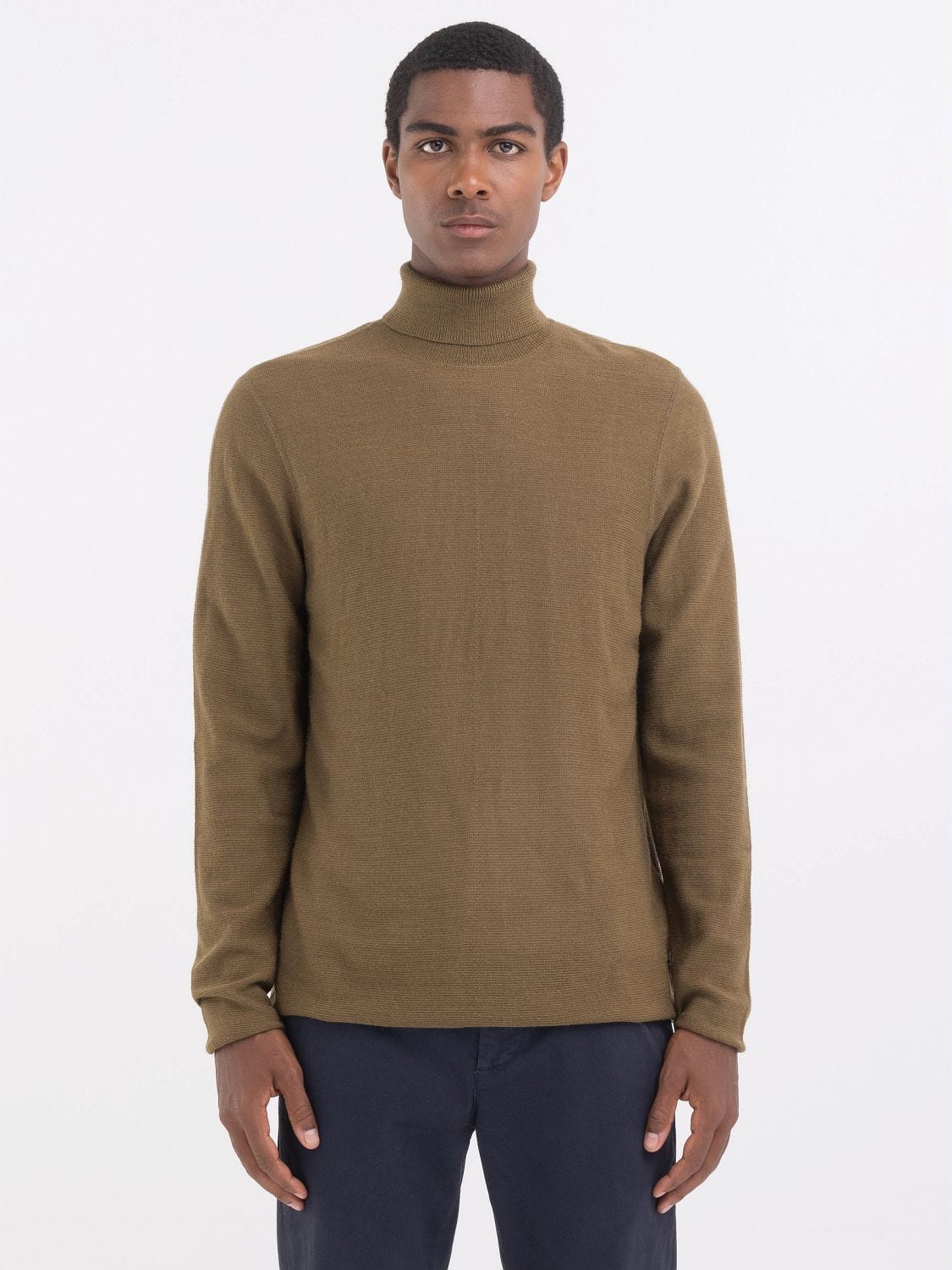 High neck sweater in wool blend