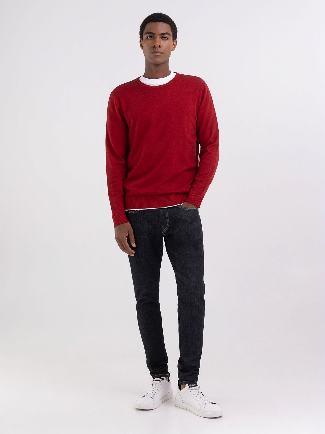 Crewneck sweater in wool blend