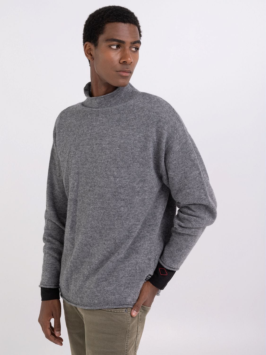High neck oversized sweater