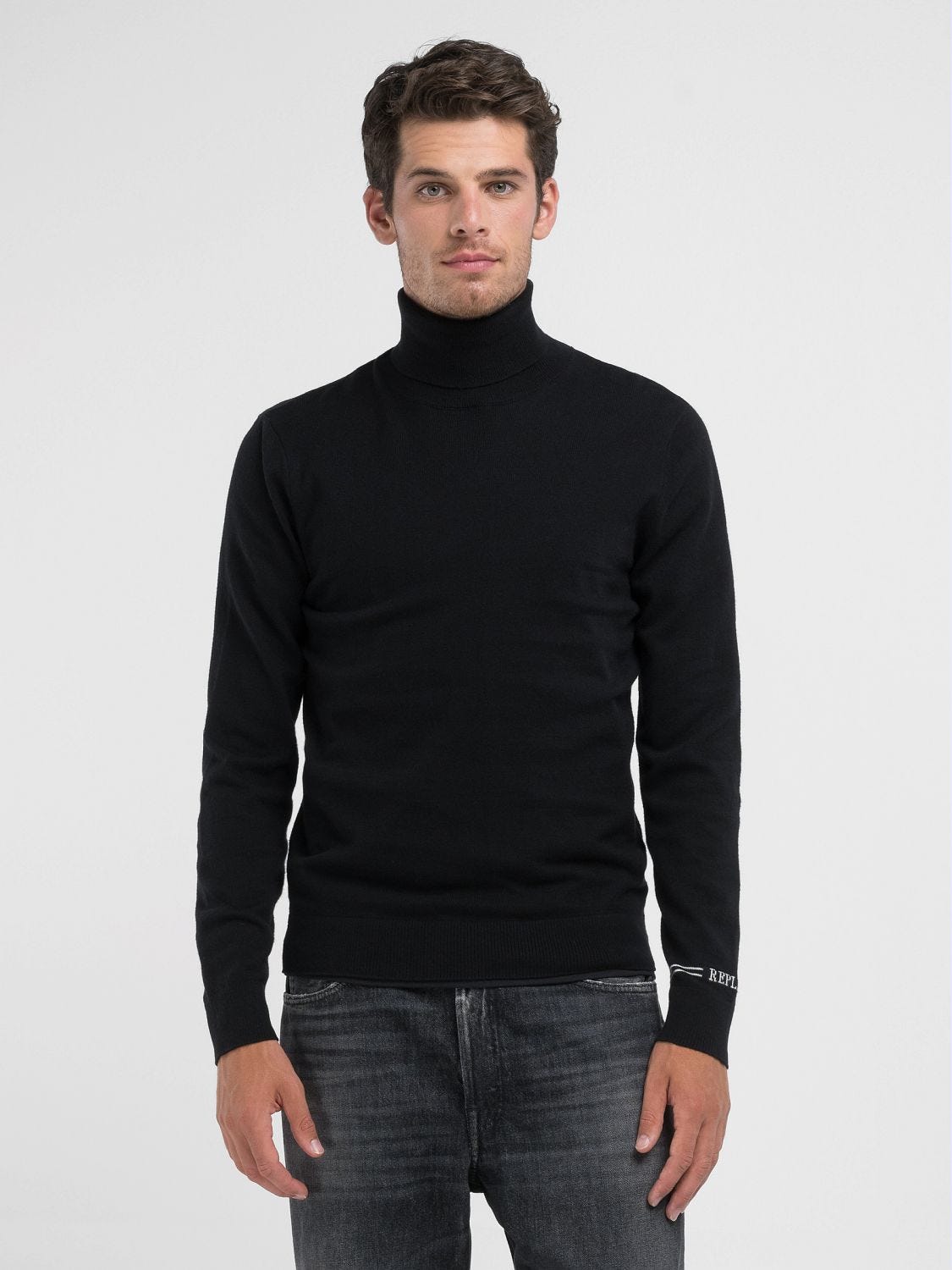 COTTON AND CASHMERE TURTLENECK PULLOVER