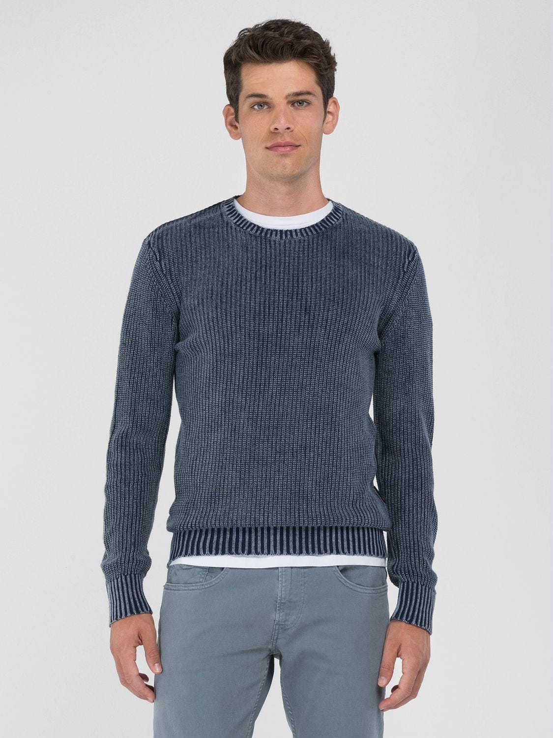 Blue and gray sweater cheap