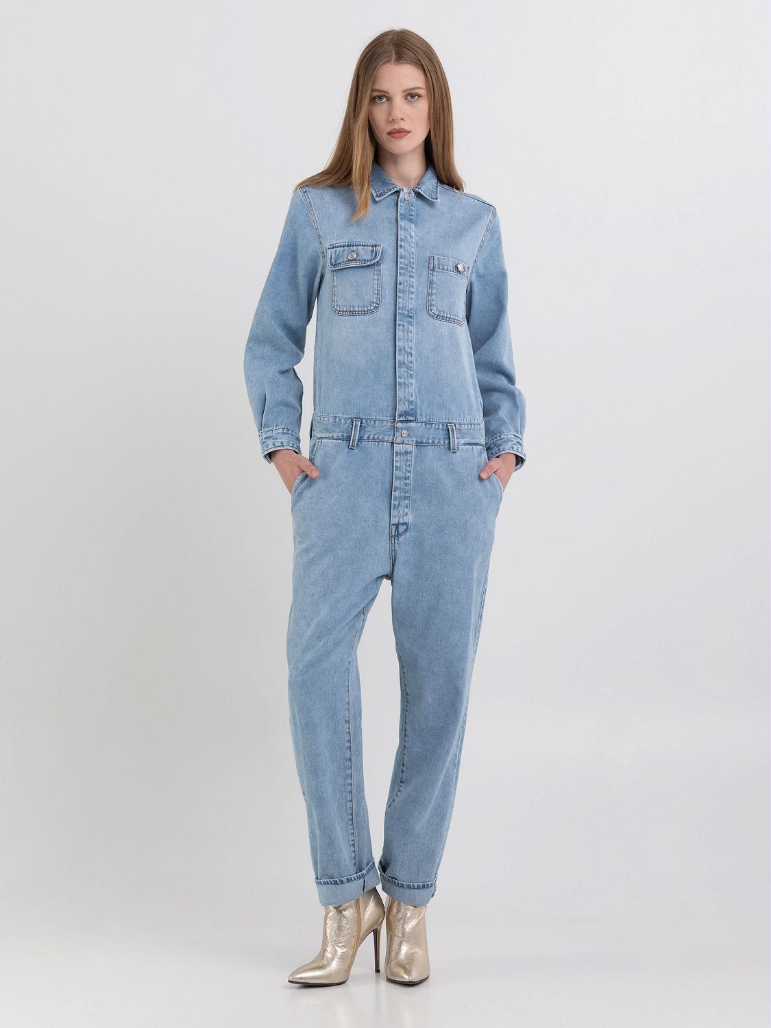 Denim suit sales womens