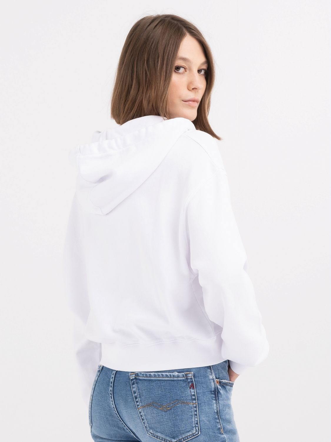 Half zipper cropped hoodie