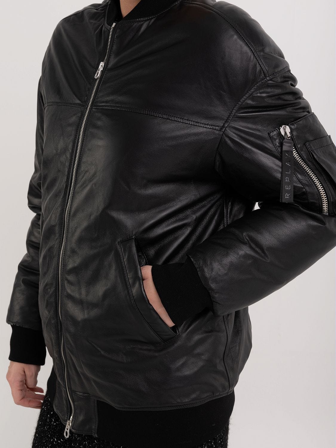 Patent leather deals bomber jacket