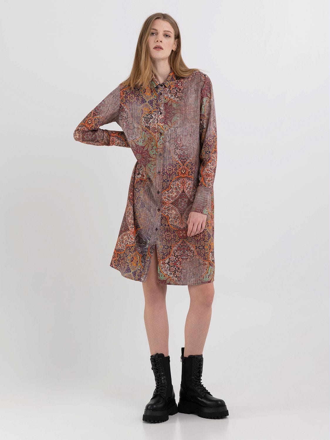 Zara snakeskin print shirt dress online