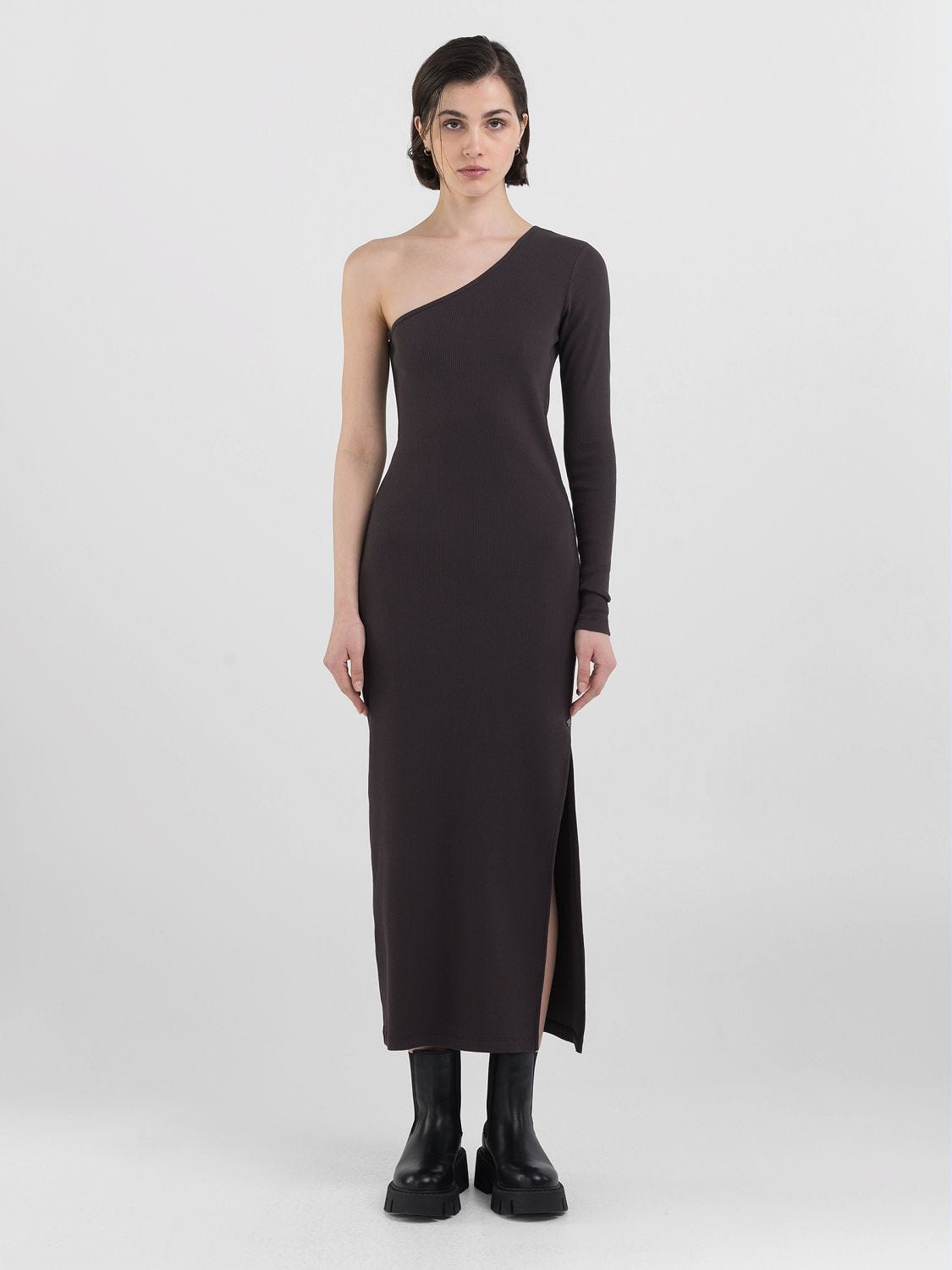 Black one sleeve dress online