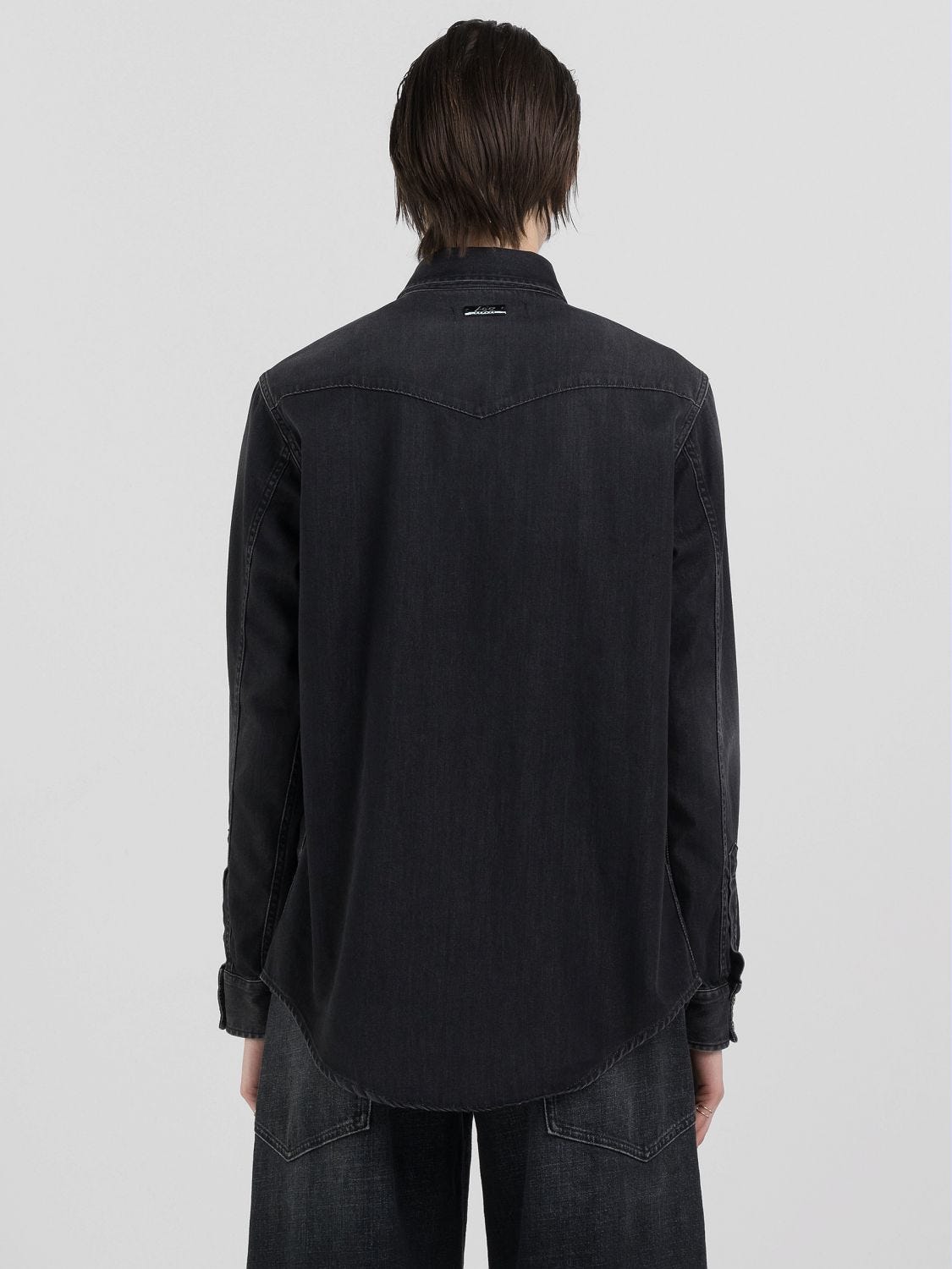 Black denim western shirt online