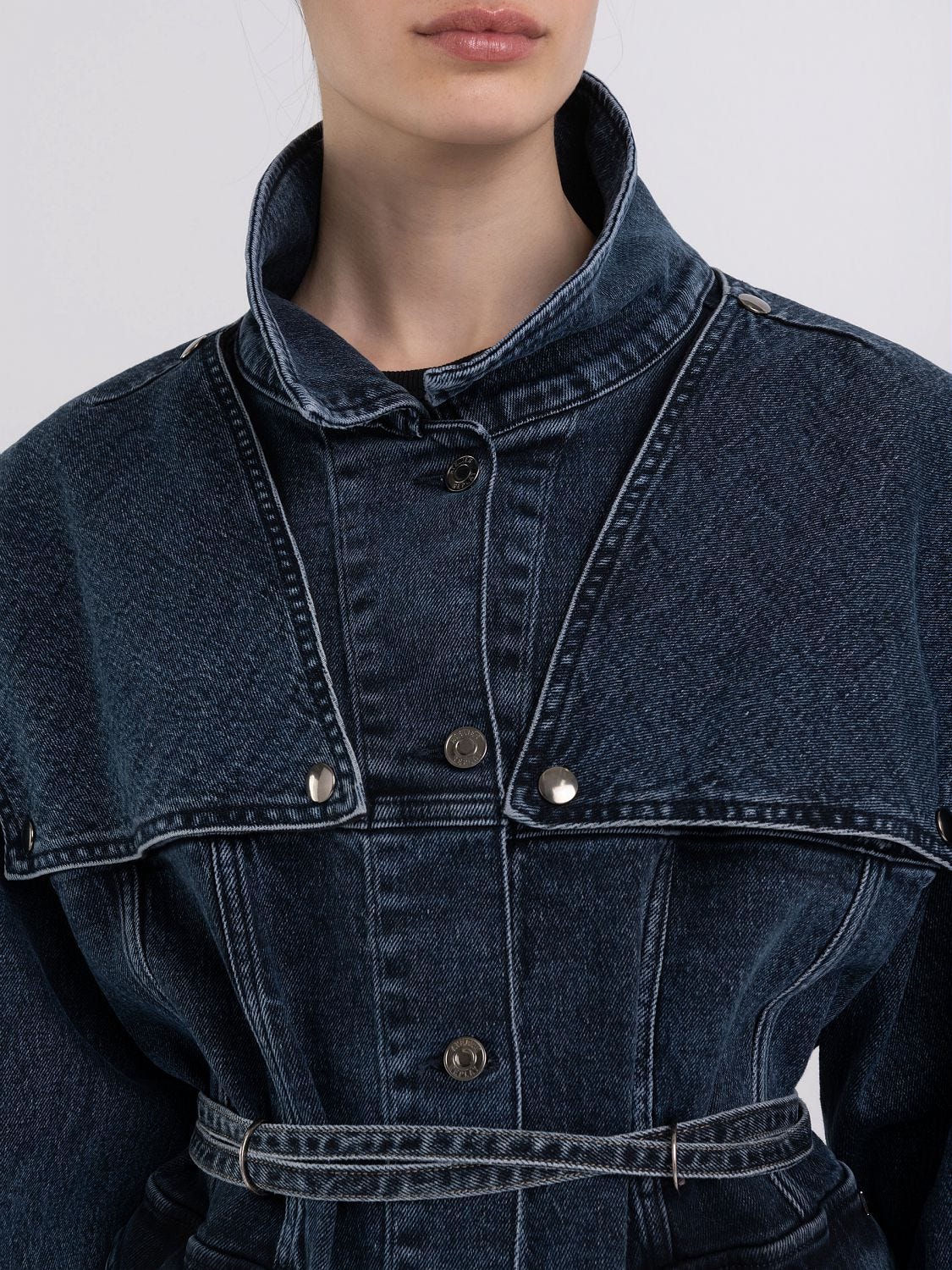 Zipper denim jacket cheap