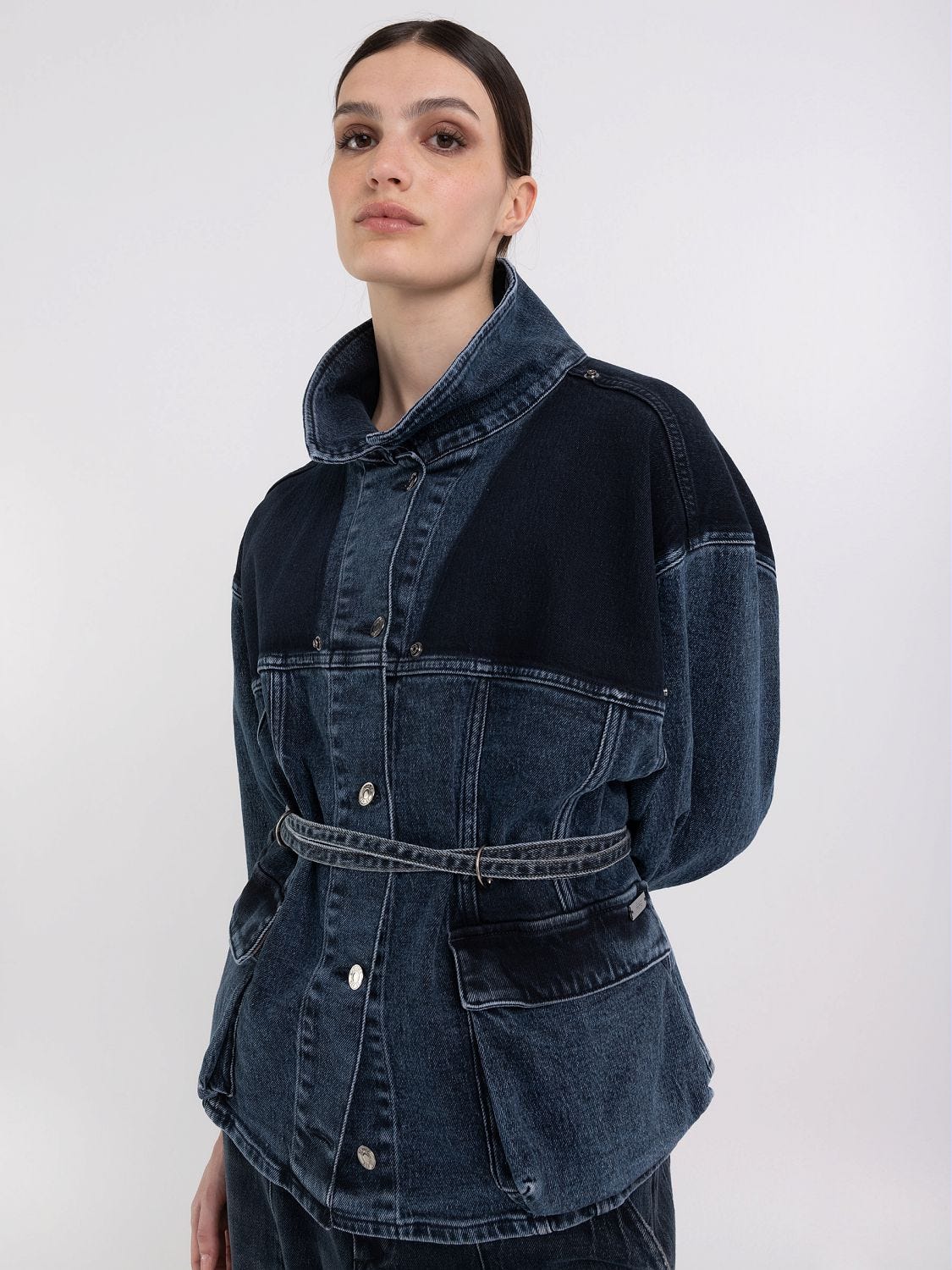 Atelier Replay denim jacket with drawstring