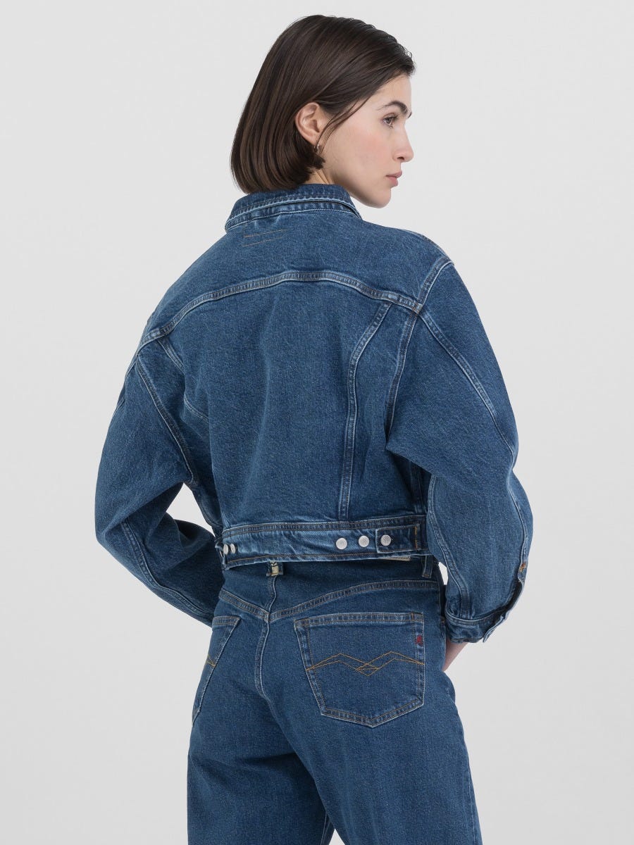 Jean jacket with dark jeans store