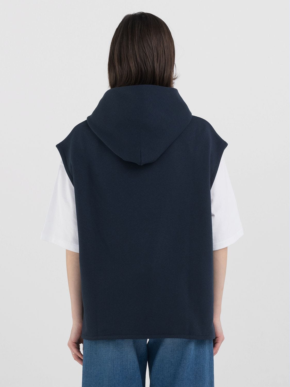 Felpa smanicata con cappuccio top
