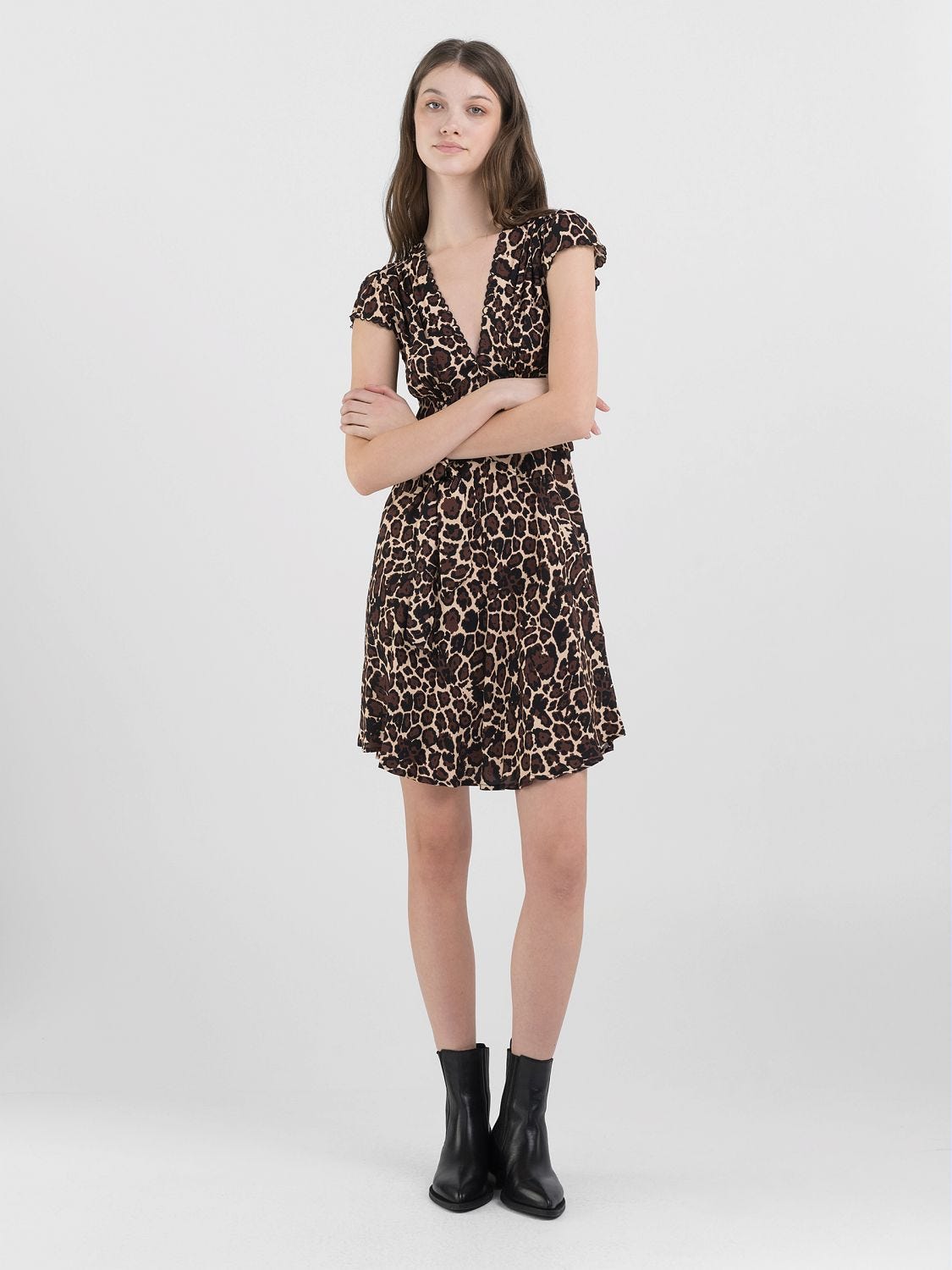 Vestito animalier corto top