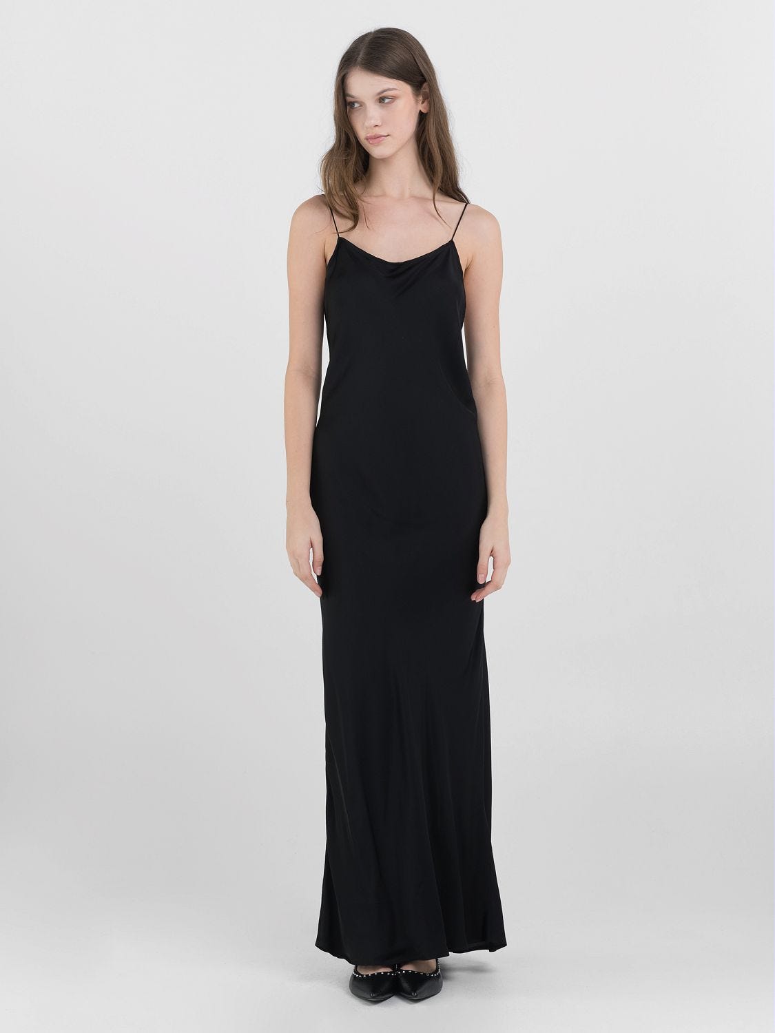 VESTITO LUNGO IN VISCOSA SATIN