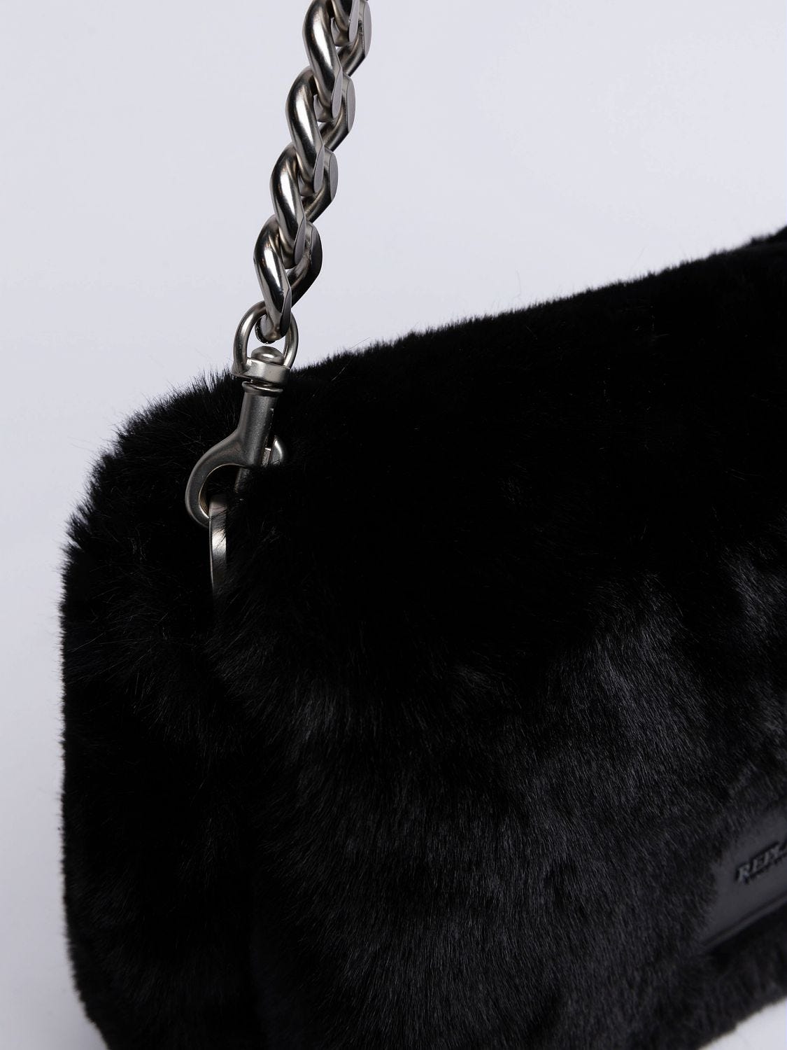Topshop black fur bag 2025