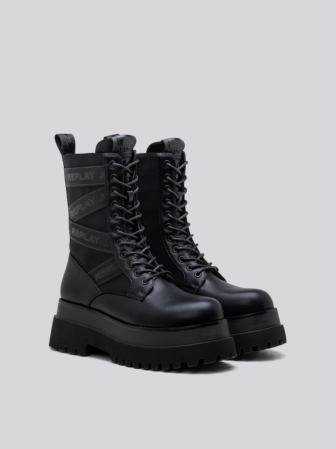 ANY STRIPE COMBAT BOOTS WITH BRANDED INSERTS